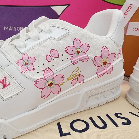 LOUIS VUITTON 2025 LV x TM Takashi Murakami Cherry Blossom Trainer Sneaker 39 - Picture 7 of 8